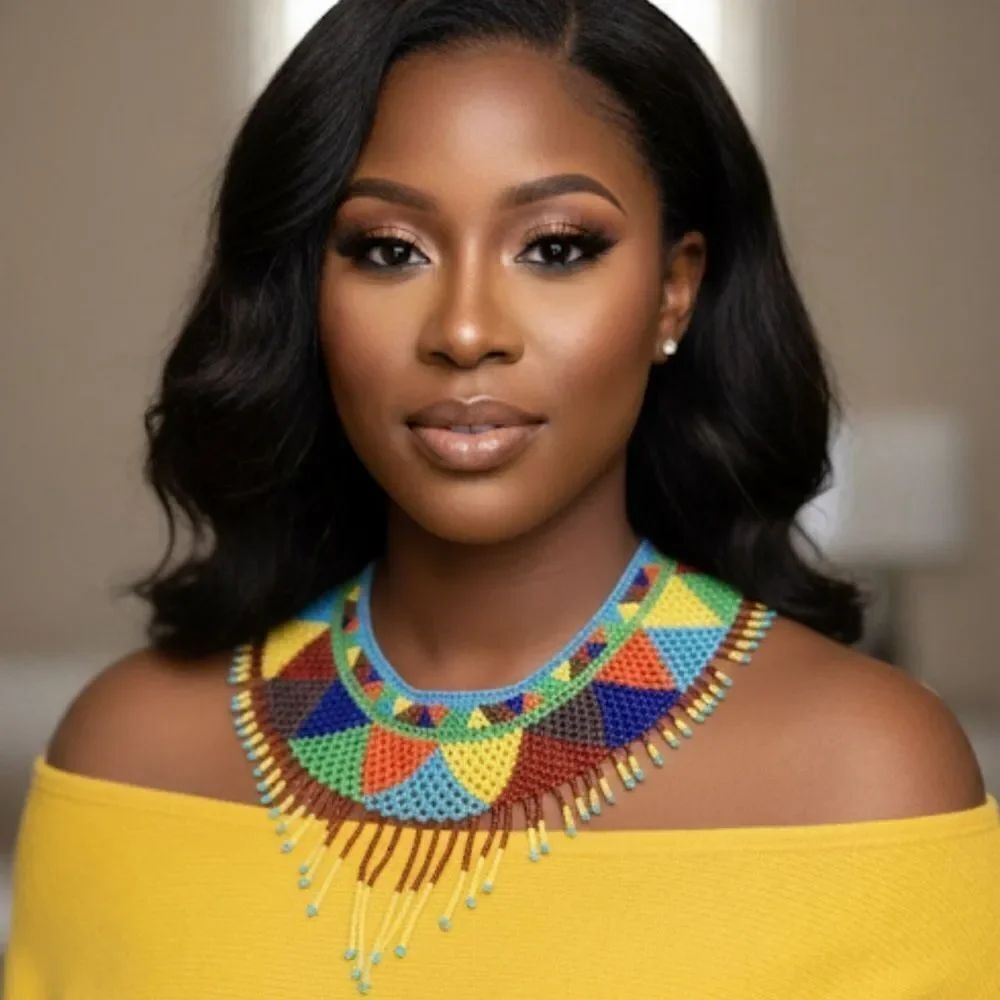 Colorful Handmade beaded collar necklace